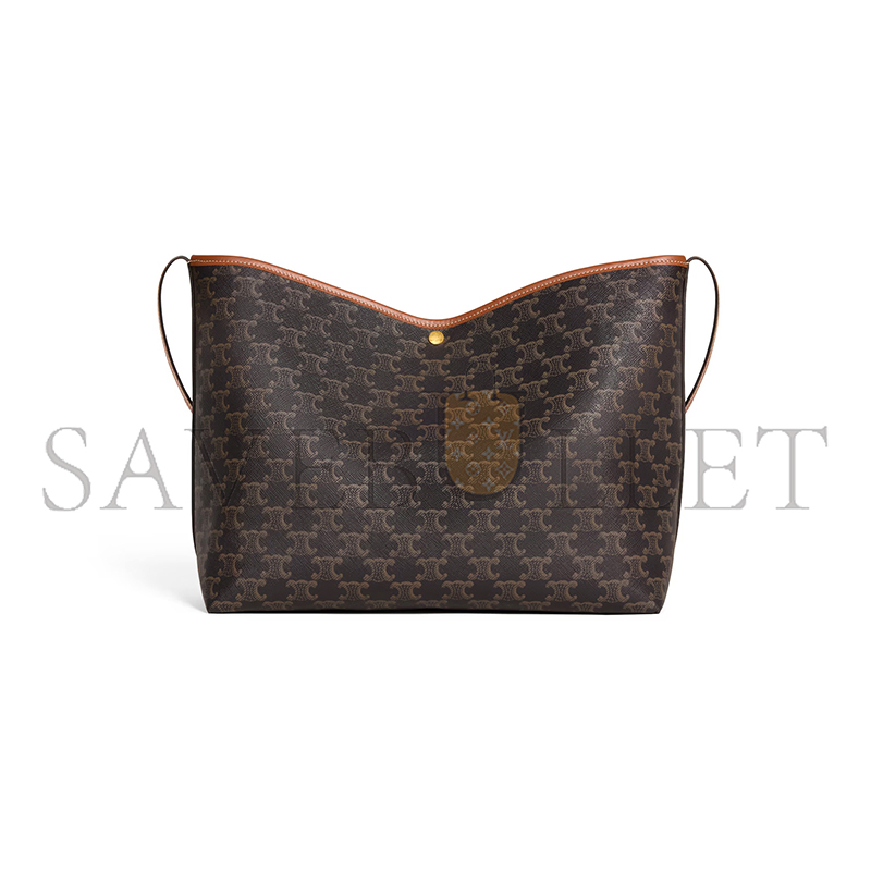 CELINE SOFT SHOPPER BAG IN TRIOMPHE CANVAS AND CALFSKIN 123912GXC.04LU (32.5*24.5*14cm)